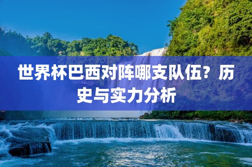 世界杯巴西对阵哪支队伍?历史与实力分析黄冈市中杰窑炉设备有限公司