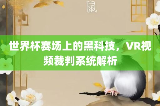 世界杯赛场上的黑科技,VR视频裁判系统解黄冈市中杰窑炉设备有限公司析