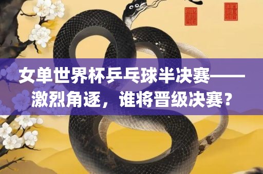 女单世界杯乒乓球半决赛——激烈角逐,谁将晋级决赛?