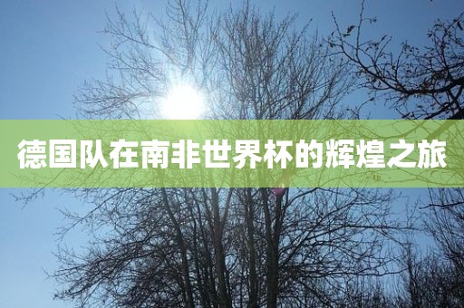 德国队在南非世界杯的辉煌之旅黄冈市中杰窑炉设备有限公司