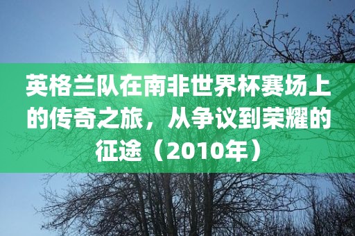 英格兰队在南非世界杯赛场上的传奇之旅，从争议到荣耀的征途（2010年）