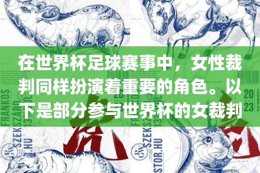 在世界杯足球赛事中,女性裁判同样扮演着重要的角色。以下是部分参与世界杯的女裁判