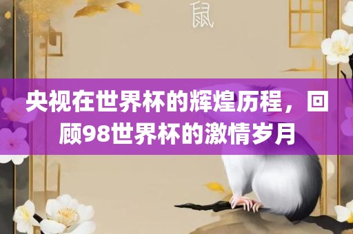 央视在世界杯的辉煌历程,回顾98世界杯的激情岁月黄冈市中杰窑炉设备有限公司