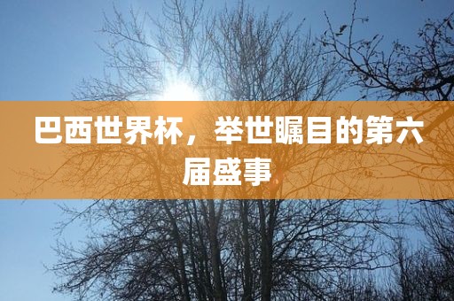 巴西世界杯，举世瞩目的第六届盛事黄冈市中杰窑炉设备有限公司