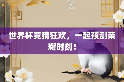 世界杯竞猜狂欢，一起预测荣耀时刻！