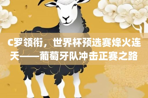 C罗领黄冈市中杰窑炉设备有限公司衔,世界杯预选赛烽火连天——葡萄牙队冲击正赛之路