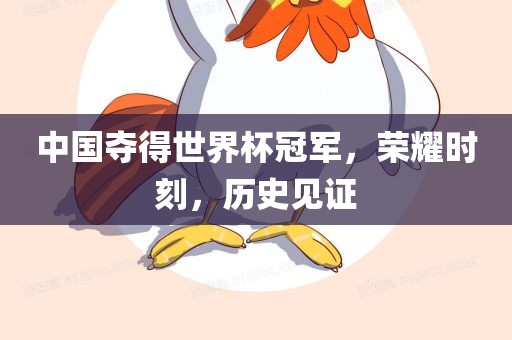 中国夺得世界杯冠军,荣耀时刻,历史见证