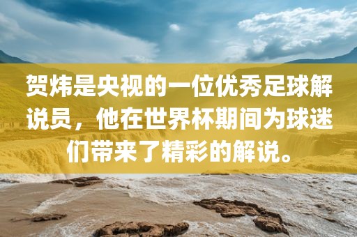 贺炜是央视的一位优秀足球解说员，他在世界杯期间为球迷们带来了精彩的黄冈市中杰窑炉设备有限公司解说。