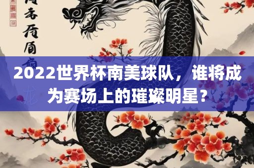 2022世界杯南美球队,谁将成为赛场上的璀璨明星?黄冈市中杰窑炉设备有限公司