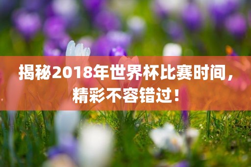 揭秘2018年世界杯比赛时间，精彩不容错过！