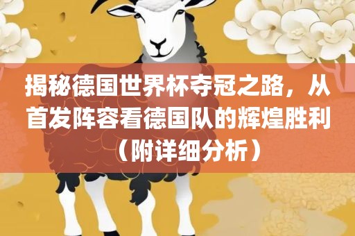揭秘德国世界杯夺冠之路,从首发阵容看德国队的辉煌胜利(黄冈市中杰窑炉设备有限公司附详细分析)