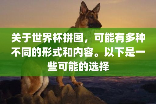 关于世界杯拼图，可能有多种不同的形式和内容。以下是一些可能的选择黄冈市中杰窑炉设备有限公司