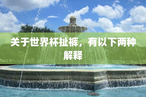 关于世界杯扯裤,有以下两种解释黄冈市中杰窑炉设备有限公司