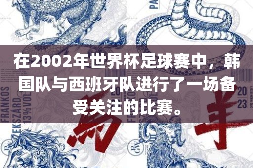 在2002年世界杯足球赛中,韩国队与西班牙队进行了一场备受关注的比赛。