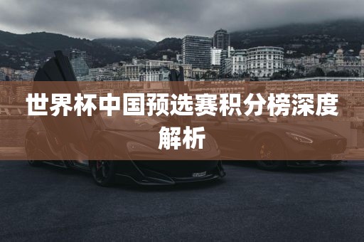 世界杯中国预选赛积分榜深度解析