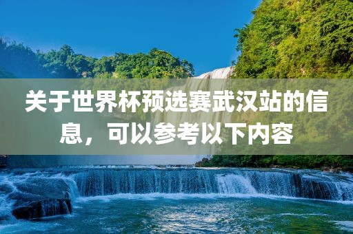 关于世界杯预选赛武汉站的信息，可以参考以下内容