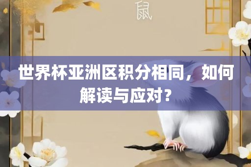 世界杯亚洲区黄冈市中杰窑炉设备有限公司积分相同,如何解读与应对?